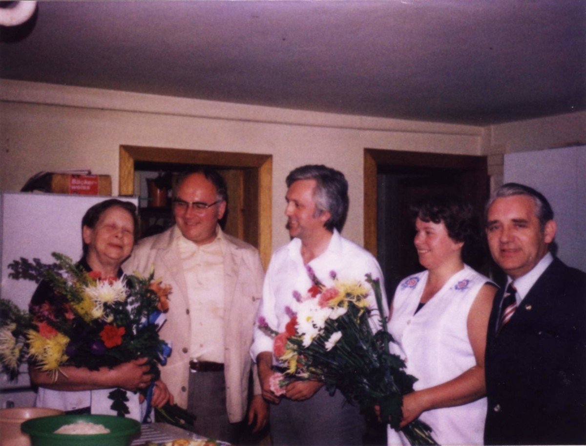 1978 Dank des SuS an Franziska Foschepoth, Willi Foschepoth und Magda Foschepoth. 1. Vorsitzender Erich Reuther und 2.Vorsitzender Heinz König
