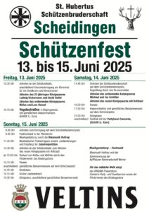 Schützenfest Scheidingen 2025 Programm